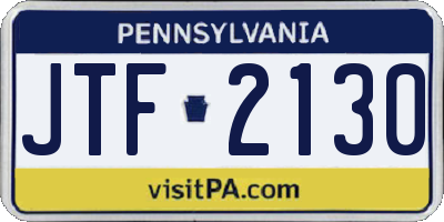 PA license plate JTF2130