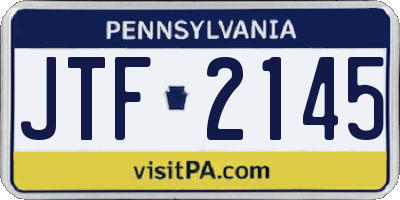 PA license plate JTF2145