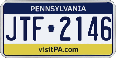 PA license plate JTF2146