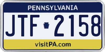 PA license plate JTF2158
