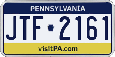 PA license plate JTF2161