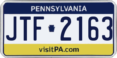 PA license plate JTF2163