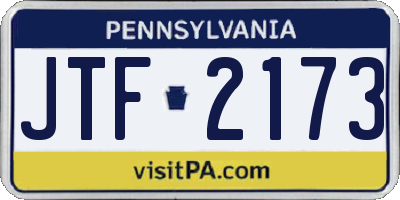 PA license plate JTF2173