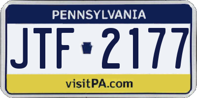 PA license plate JTF2177