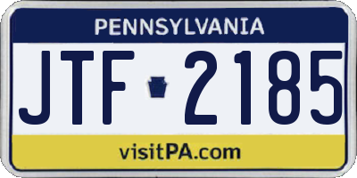 PA license plate JTF2185