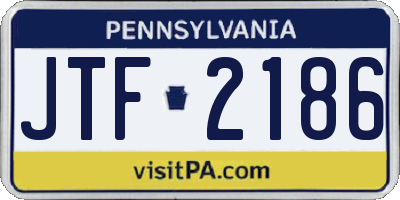 PA license plate JTF2186