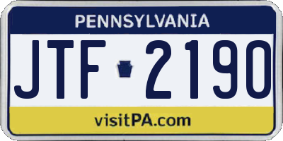 PA license plate JTF2190