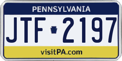 PA license plate JTF2197