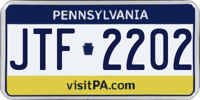 PA license plate JTF2202
