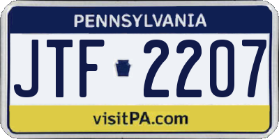 PA license plate JTF2207