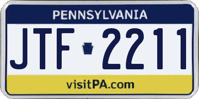 PA license plate JTF2211