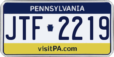 PA license plate JTF2219