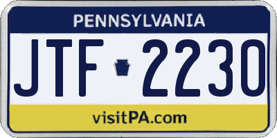 PA license plate JTF2230