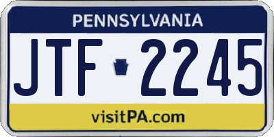 PA license plate JTF2245