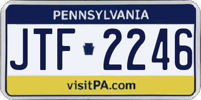 PA license plate JTF2246