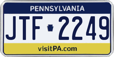 PA license plate JTF2249