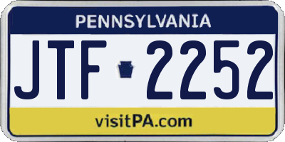 PA license plate JTF2252