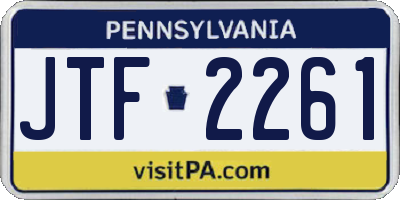 PA license plate JTF2261
