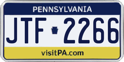 PA license plate JTF2266