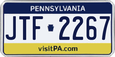 PA license plate JTF2267