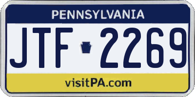 PA license plate JTF2269