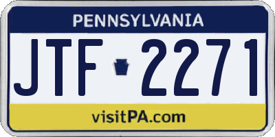 PA license plate JTF2271