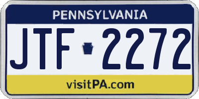 PA license plate JTF2272