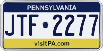 PA license plate JTF2277
