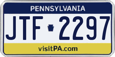 PA license plate JTF2297