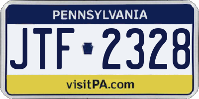 PA license plate JTF2328