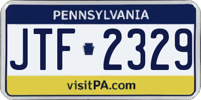 PA license plate JTF2329