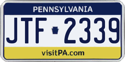 PA license plate JTF2339