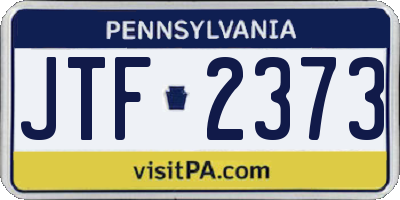 PA license plate JTF2373