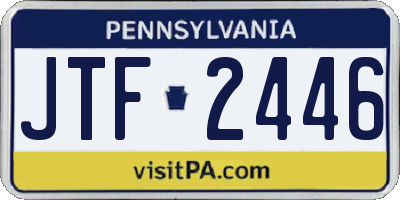 PA license plate JTF2446