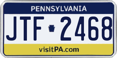PA license plate JTF2468