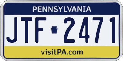 PA license plate JTF2471