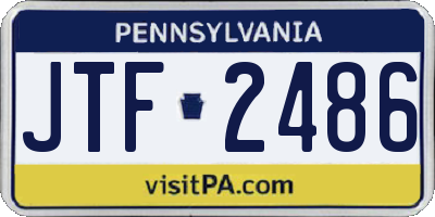 PA license plate JTF2486