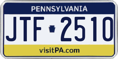 PA license plate JTF2510