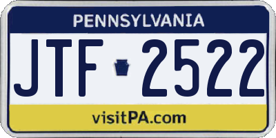 PA license plate JTF2522