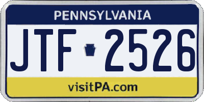 PA license plate JTF2526