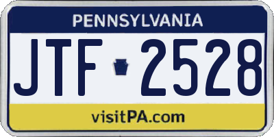 PA license plate JTF2528