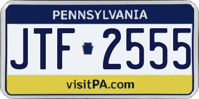 PA license plate JTF2555
