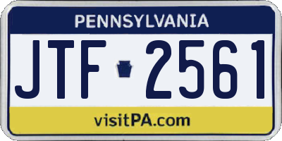 PA license plate JTF2561