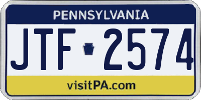 PA license plate JTF2574
