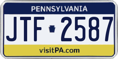 PA license plate JTF2587