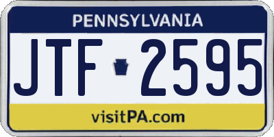 PA license plate JTF2595