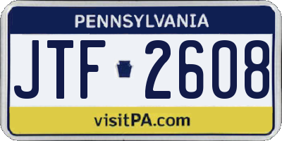 PA license plate JTF2608