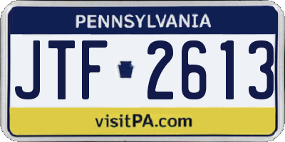 PA license plate JTF2613