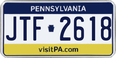 PA license plate JTF2618