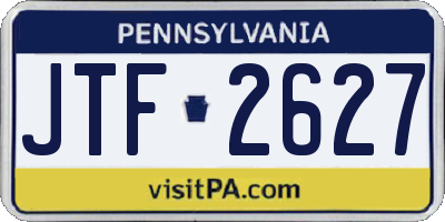 PA license plate JTF2627